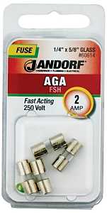 Jandorf 60614 Fast Acting Fuse, 2 A, 250 V, 100, 200 A Interrupt, Glass Body