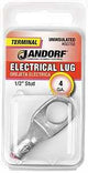 Jandorf 60768 Electrical Lug, 4 AWG Wire, 1/2 in Stud, Copper Contact