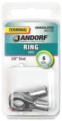 Jandorf 60788 Ring Terminal, 6 AWG Wire, 3/8 in Stud