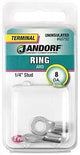 Jandorf 60792 Ring Terminal, 8 AWG Wire, 1/4 in Stud