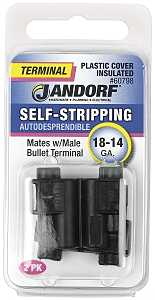 Jandorf 60957 Hook Terminal, 22 to 18 AWG Wire, #6 Stud, Vinyl Insulation, Red