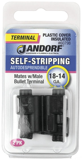 Jandorf 60957 Hook Terminal, 22 to 18 AWG Wire, #6 Stud, Vinyl Insulation, Red