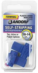 Jandorf 60800 Terminal, 18 to 14 AWG Wire, Plastic Insulation, Blue