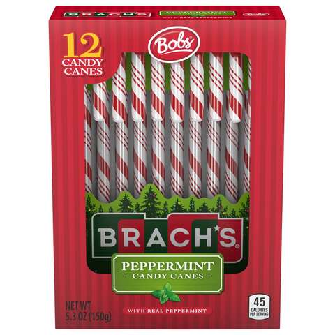 Brach's Bobs Peppermint Candy Cane 5.3 oz, Pack of 48