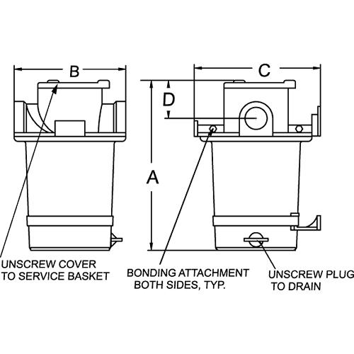 Groco ARG Bronze Strainer With Plastic Basket