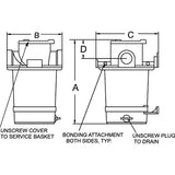 Groco ARG Bronze Strainer With Plastic Basket