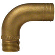Groco FFC Bronze Full Flow 90 Degree Pipe-To Hose Adapter With NPT Thread