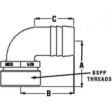 Pipe-To-Hose Adapter, 90°