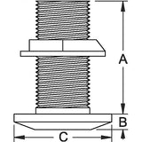 Groco TH Bronze Standard Length Thru-Hull With Nut, NPS Thread