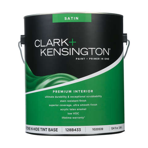 Clark+Kensington Satin Tint Base Mid-Tone Base Paint + Primer Interior 1 gal, Pack of 4