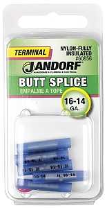 Jandorf 60991 Butt Splice Connector, 12 to 10 AWG Wire, Vinyl Insulation, Yellow