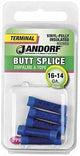 Jandorf 60860 Butt Splice Connector, 16 to 14 AWG Wire, Vinyl Insulation, Copper Contact, Blue, 5/PK