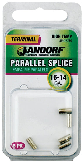 Jandorf 60913 Spade Terminal, 600 V, 16 to 14 AWG Wire, #8 Stud, Copper Contact, 5/PK