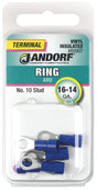 Jandorf 60839 Ring Terminal, 12 to 10 AWG Wire, 9/16 in Stud, Copper Contact