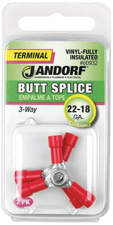 Jandorf 60847 Spade Terminal, 600 V, 12 to 10 AWG Wire, 1/4 in Stud, Vinyl Insulation, Copper Contact, Yellow