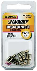 Jandorf 60937 Disconnect Terminal, 22 to 18 AWG Wire, 5/PK