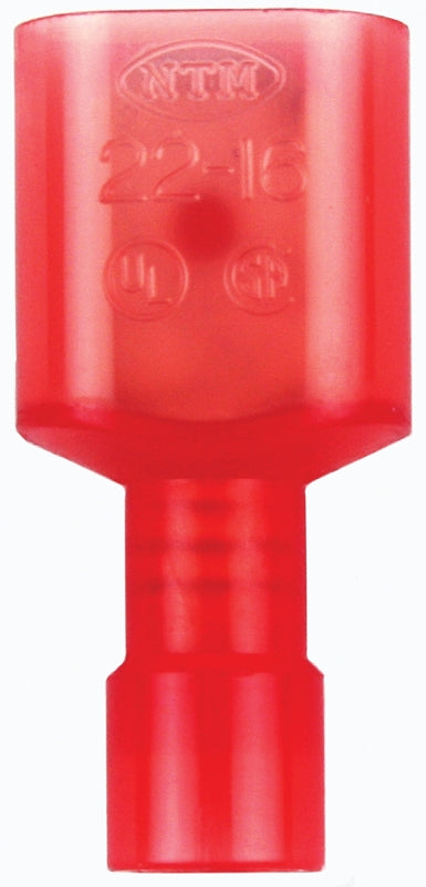 Jandorf 60941 Disconnect Terminal, 22 to 18 AWG Wire, Nylon Insulation, Copper Contact, Red, 5/PK