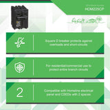 Square D HomeLine 25 amps Surge 2-Pole Circuit Breaker