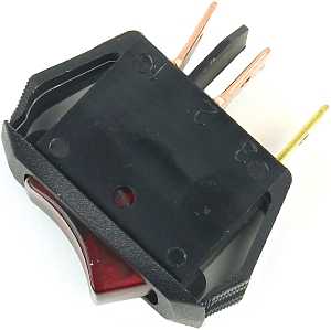Jandorf 61032 Rocker Switch, 10/16 A, 125/250 V, SPST, Tab Terminal, Black/Red