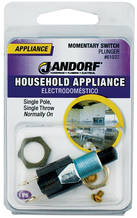 Jandorf 61037 Switch, 0.25/0.75 A, 125/250 V, SPST, Screw Terminal, Black