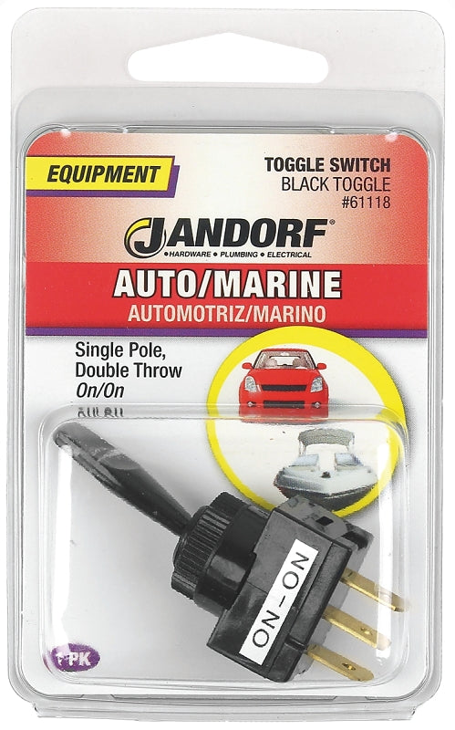Jandorf 61118 Series Switch, Black, 20 A, 12 VDC, SPDT, Tab Terminal