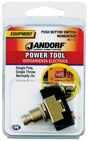 Jandorf 61122 Switch, 10/15 A, 125/250 V, SPST, Screw Terminal, Black/Silver