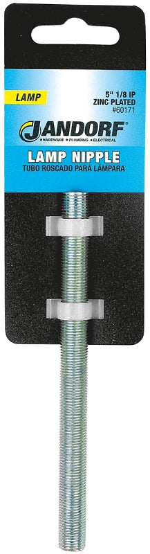 Jandorf 60171 Lamp Nipple, 5 in L Dimensions, Zinc