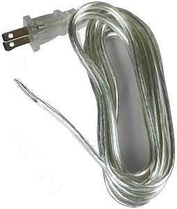 Jandorf 60133 Lamp Cord with Polarized Plug, Silver Sheath