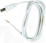 Jandorf 60134 Lamp Cord with Polarized Plug, White Sheath