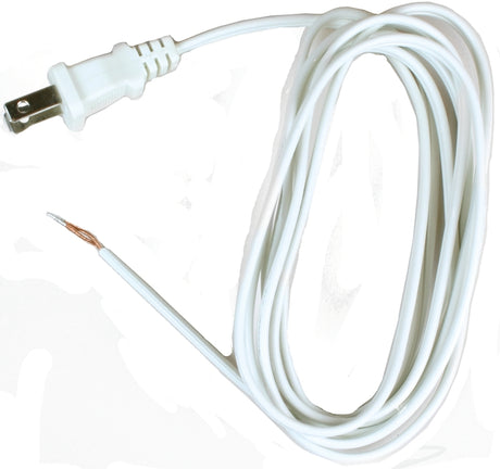 Jandorf 60134 Lamp Cord with Polarized Plug, White Sheath