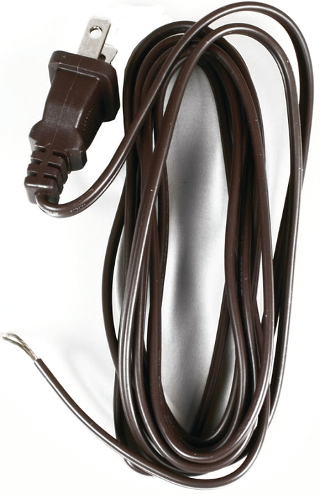 Jandorf 60135 Lamp Cord with Polarized Plug, Brown Sheath