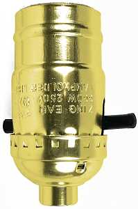 Jandorf 60407 Lamp Socket, On/Off Push Through, 250 V, 660 W, Brass Housing Material