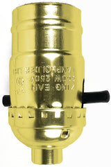 Jandorf 60407 Lamp Socket, On/Off Push Through, 250 V, 660 W, Brass Housing Material
