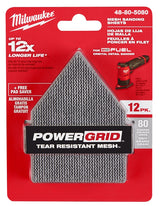 Milwaukee 48-80-5080 Mesh Sanding Sheet, 3-5/8 in W, 3-3/4 in L, 80 Grit, Coarse, Aluminum Oxide Abrasive, Pack of 3