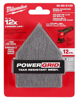 Milwaukee 48-80-5120 Mesh Sanding Sheet, 3-5/8 in W, 3-3/4 in L, 120 Grit, Medium, Aluminum Oxide Abrasive, Pack of 3