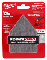 Milwaukee 48-80-5180 Mesh Sanding Sheet, 3-5/8 in W, 3-3/4 in L, 180 Grit, Fine, Aluminum Oxide Abrasive, Pack of 3