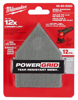 Milwaukee 48-80-5320 Mesh Sanding Sheet, 3-5/8 in W, 3-3/4 in L, 320 Grit, Extra Fine, Aluminum Oxide Abrasive, Pack of 3