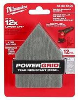 Milwaukee 48-80-5400 Mesh Sanding Sheet, 3-5/8 in W, 3-3/4 in L, 400 Grit, Extra Fine, Aluminum Oxide Abrasive, Pack of 3