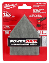 Milwaukee 48-80-5400 Mesh Sanding Sheet, 3-5/8 in W, 3-3/4 in L, 400 Grit, Extra Fine, Aluminum Oxide Abrasive, Pack of 3