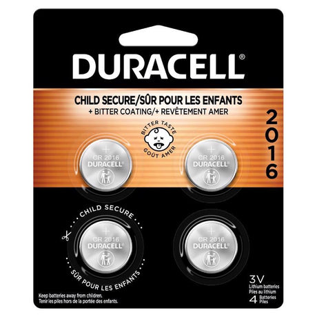 Duracell Lithium Coin DL2016/CR2016 3 V Button Cell Battery 4 pk, Pack of 6