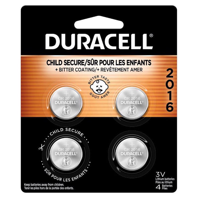 Duracell Lithium Coin DL2016/CR2016 3 V Button Cell Battery 4 pk, Pack of 6