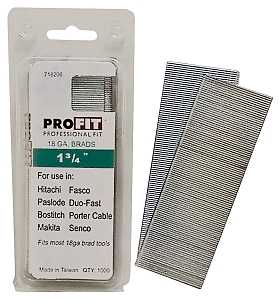 ProFIT 0718206 Series Finish Nail, Glue Collation, 1-3/4 in L, 18 ga, Steel, Electro-Galvanized, Brad Head