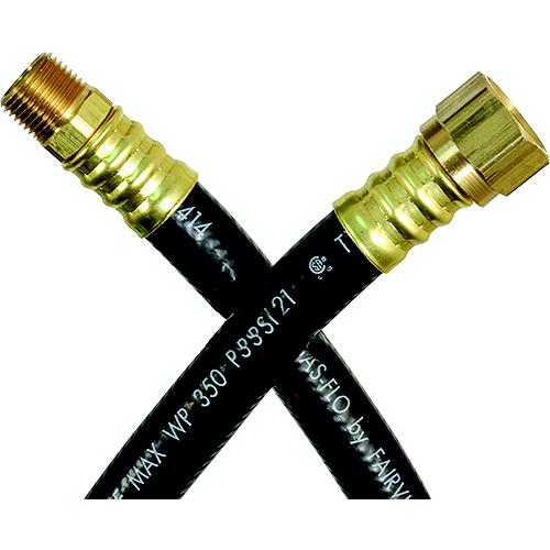 JR Products RV Rubber LP Supply Hose with 1/2" Female SAE &amp; 3/8" Male Pipe Ends