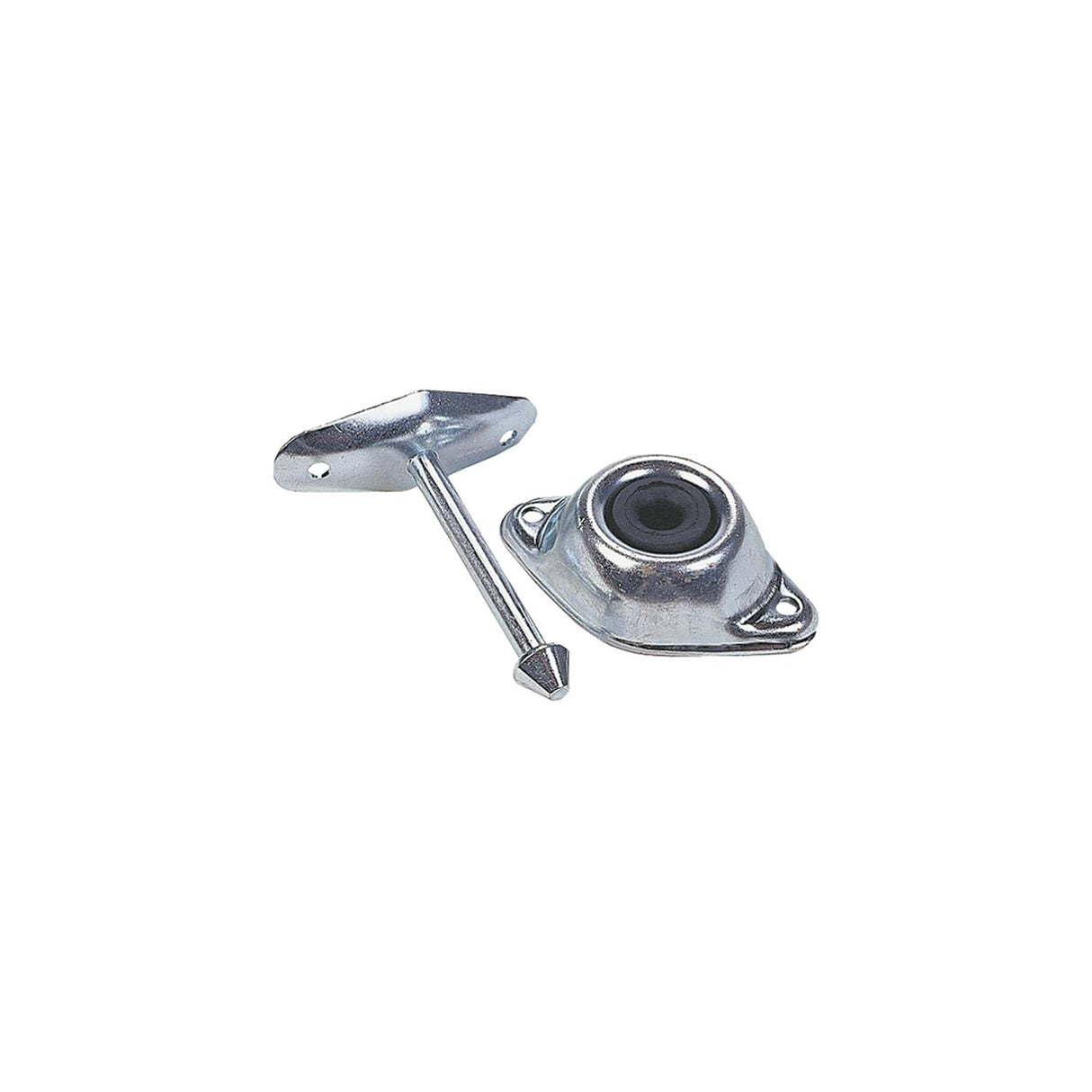 JR Products 10294 Zinc Plated Steel Straight Plunger 4-3/4" RV Door Stop