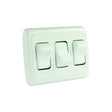JR Products 12025 White Triple RV Rocker Switch Assembly with Bezel