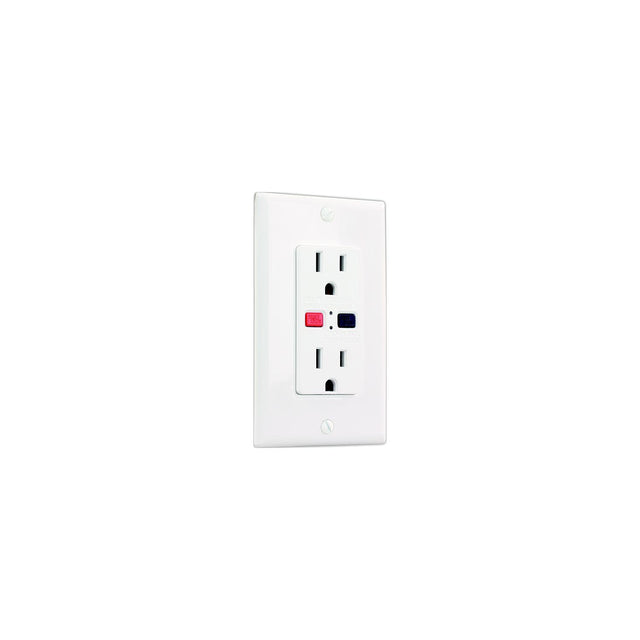 JR Products GFCI Electrical Outlet, White