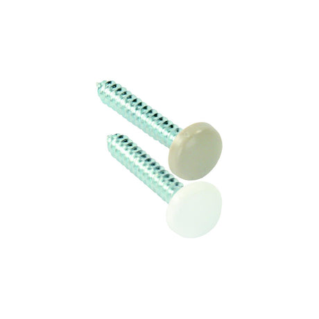JR Products Kappet Screws With Covers, White, 14/pk
