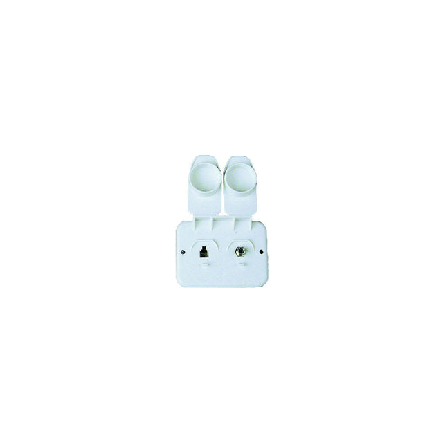 JR Products 543-A-2-A Polar White RV Phone/Cable Plate