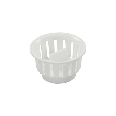 JR Products 95045 Threaded Plastic Strainer Basket, White