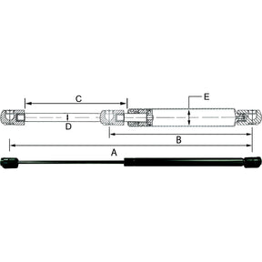 JR Products Hardline Black Nitride Shaft Gas Spring